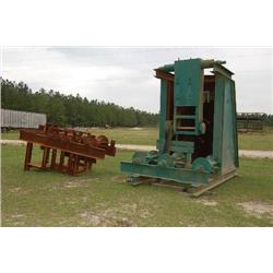 LOG CHOP SAW, 2 - 72" BLADES, 30" HOURGLASS ROLLERS, 75 HP MOTOR