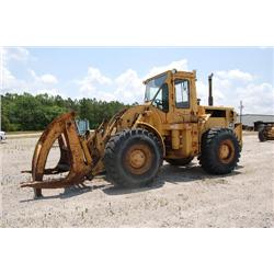 CAT 966-C LOADER, 5655 HRS. SHOWING, FLECO LOG FORKS & GRAPPLE, SN/76112236