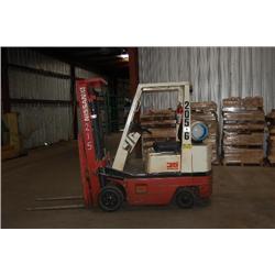 NISSAN FORKLIFT 3000 LB. , 3 STAGE MAST W/ SIDE SHIFT, PROPANE, CUSHION TIRES, SN/CPH01-026749