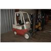 Image 1 : NISSAN FORKLIFT,  2 STAGE LIFT, PROPANE, CUSHION TIRES