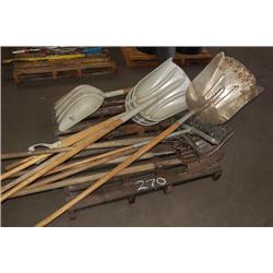 PALLET OF MISC. SHOVELS & BROOMS