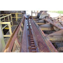 LOG TROUGH COVEYOR & FRAME 24' W/SUBSTRUCTURE, MOTOR & GEAR DRIVE