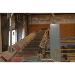 LIGNA 40' OUTFEED ROLL CASE, W/ 20" ROLLERS, 4-ARM KICKER, 10 HP HYDRAULIC UNIT