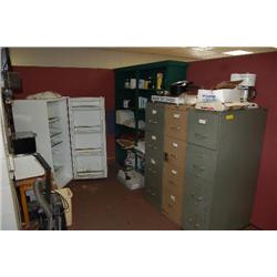 (3) FILE CABINETS, REFRIGERATOR, TOASTER, MICROWAVE