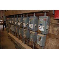 (19) DISCONNECTS & STARTERS - NO LIGHT SWITCH BOXES & DISCONNECT AT 1ST JOINT