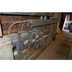 ELECTRICAL CONTROL BOARD FOR WASTE SYSTEM, DISCONNECTS, STARTERS, TRANSFORMERS, 200 AMP DISCONNECT, 