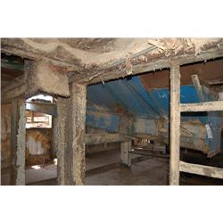 SAWDUST CONVEYOR, 30', W/ HOPPER, DRAG CHAINS, CHAIN DRIVE, UNDER HEAD SAW