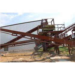 INCLINED BELT CONVEYOR, 46' L X 24" W, W/ MOTOR