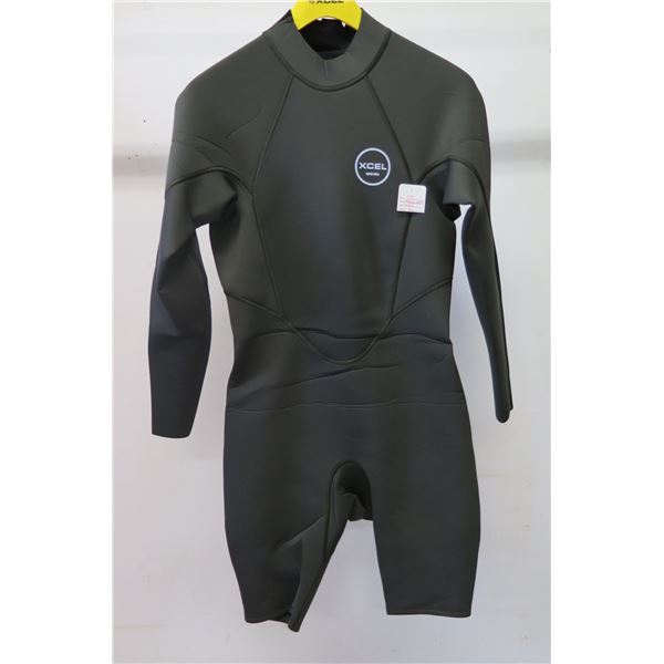 Mens Axis Long Sleeve Springsuit Wetsuit 2mm, Dark Forest Green, Size L
