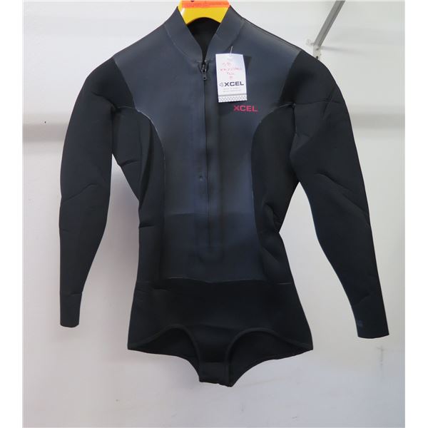 Womens Glideskin Long Sleeve Springsuit Wetsuit 2mm, Black, Size 8