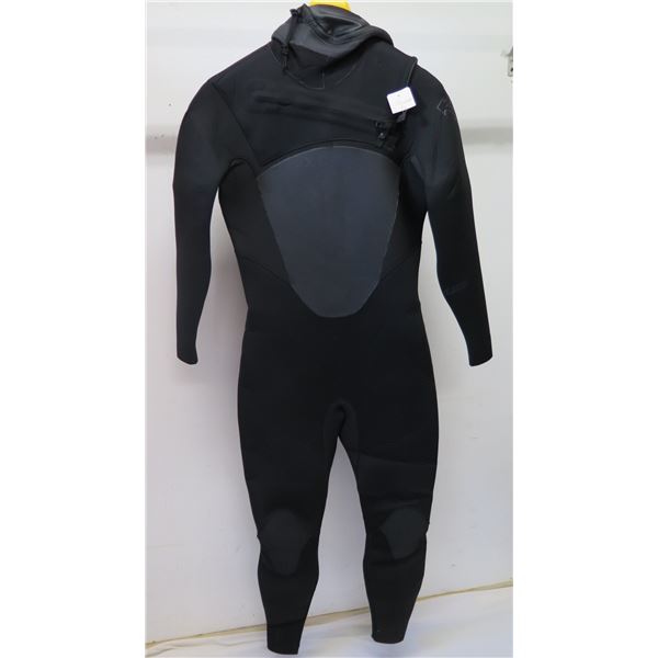 Mens Axis Hooded Fullsuit Wetsuit 5/4mm, Black, Size L