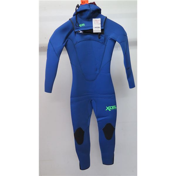 Youth Comp Hooded Fullsuit Wetsuit 4.5/3.5mm, Faint Blue, Size 10