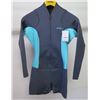 Image 1 : Womens Axis Front Zip Long Sleeve Boy Cut Spring Wetsuit 1.5/1mm, Gunmetal/Pistachio, Size 8