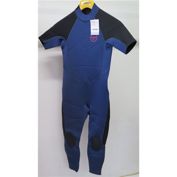 Youth Axis Short Sleeve Fullsuit Wetsuit 2mm, Navy Blue, Size 12