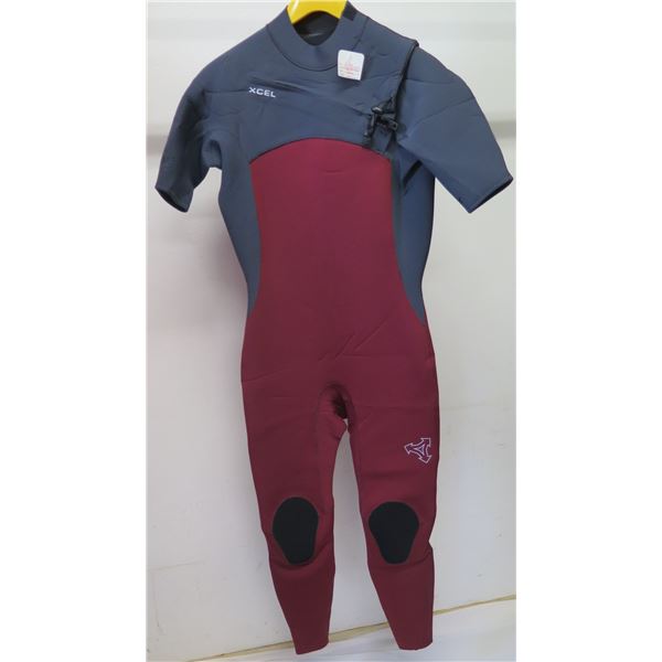 Mens CompX Short Sleeve Fullsuit Wetsuit 2mm, Chili Pepper/Gunmetal, Size L