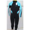Image 1 : Womens Axis Flatlock Back Zip Fullsuit Wetsuit 3/2mm, Black/Faint Blue/Pistachio, Size  8