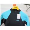Image 2 : Womens Axis Flatlock Back Zip Fullsuit Wetsuit 3/2mm, Black/Faint Blue/Pistachio, Size  8