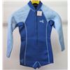Image 1 : Girls' Water Inspired Faint Blue/Blue Mapping, Long Sleeve Springsuit Wetsuit 2mm, Size 12