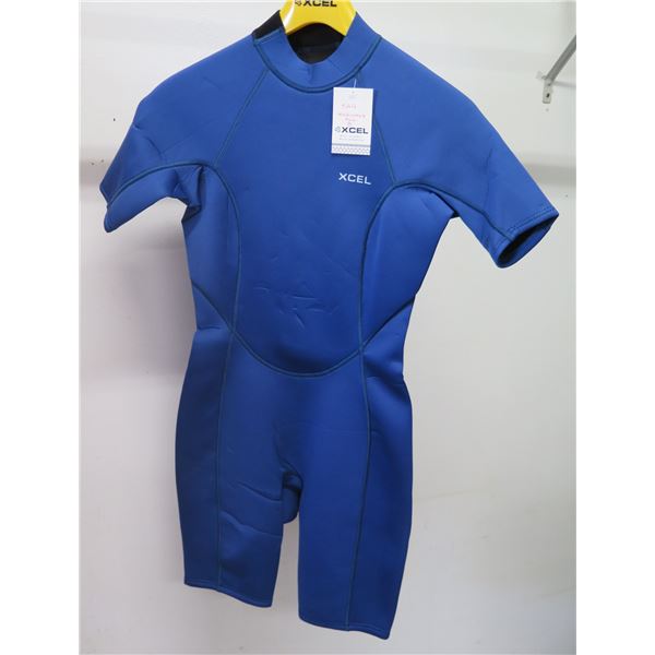 Womens Axis Short Sleeve Springsuit Wetsuit 2mm, Faint Blue, Size 8