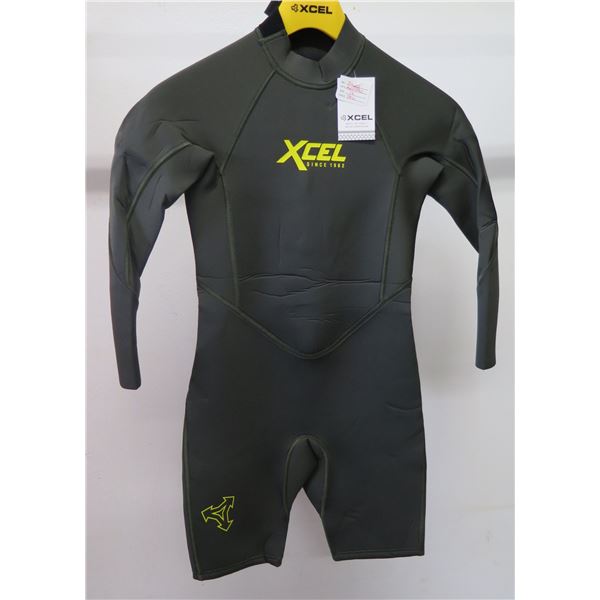 Youth Axis Long Sleeve Springsuit Wetsuit 2mm, Dark Forest Green, Size12