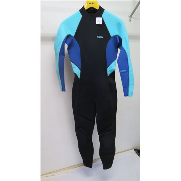 Womens Axis Flatlock Fullsuit Wetsuit 3/2mm, Black/Faint Blue/Pistachio, Size  8