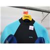 Image 2 : Womens Axis Flatlock Fullsuit Wetsuit 3/2mm, Black/Faint Blue/Pistachio, Size  8