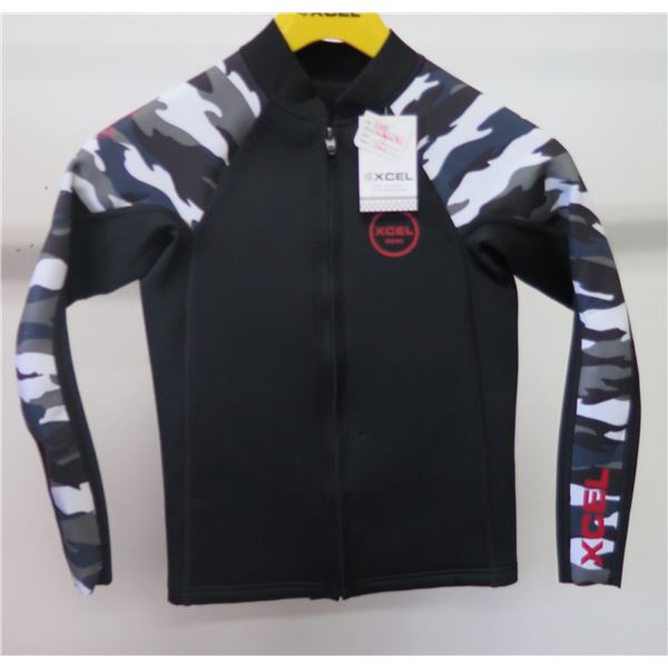 Youth Axis Long Sleeve Front Zip Jacket 2/1mm, Black/Snow Camo, Size  12