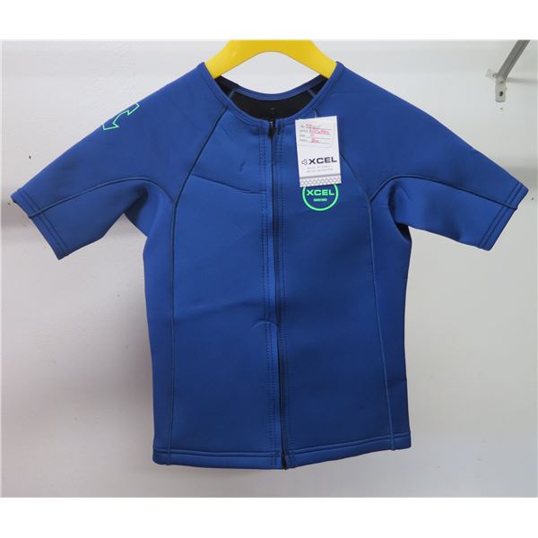 Youth Axis Short Sleeve Front Zip Jacket 1/0.5mm, Faint Blue, Size 12