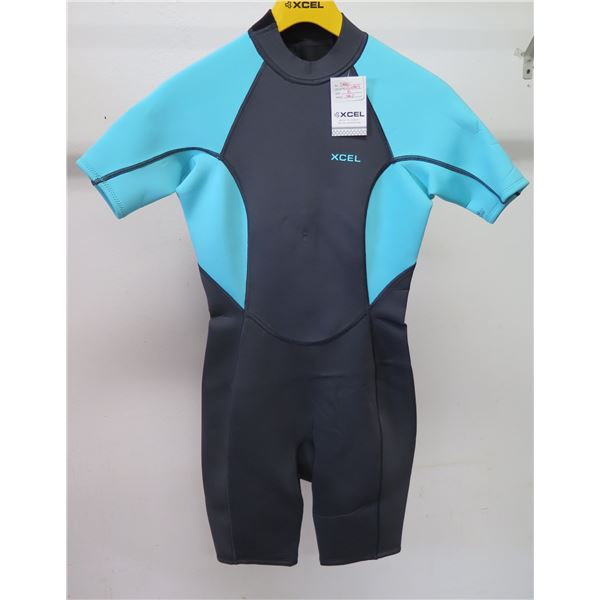 Womens Axis Short Sleeve Springsuit Wetsuit 2mm, Graphite/Pistachio, Size  8