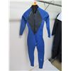 Image 4 : Youth Axis Flatlock Back Zip Fullsuit Wetsuit 3/2mm, Faint Blue, Size 12