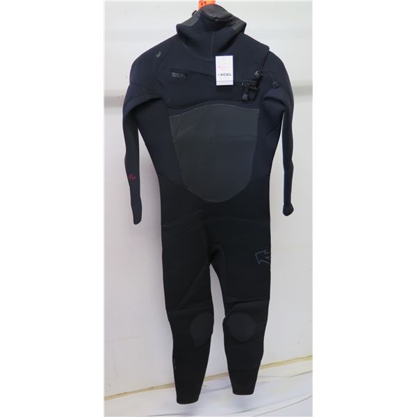 Mens Infiniti Hooded Fullsuit Wetsuit 5/4mm, Black, Size L