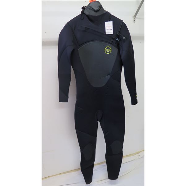 Mens Axis X2 Hooded Fullsuit Wetsuit 5/4mm, Black, Size L