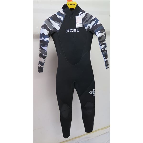 Youth Axis Back Zip Fullsuit Wetsuit 4/3mm, Black/Snow Camo, Size  12