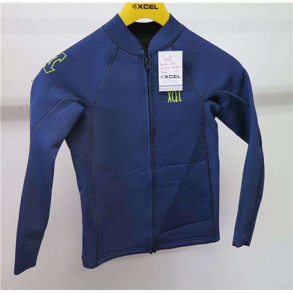 Youth Axis Long Sleeve Front Zip Jacket 2/1mm, Faint Blue, Size 12