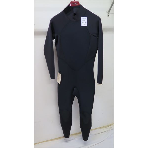 Mens Back Zip w/ Inner Flap Fullsuit Wetsuit 3/2mm, Black, Size L