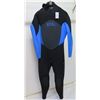 Image 1 : Mens Back Zip w/ Inner Flap Fullsuit Wetsuit 5/4mm, Black w/ Blue, Size   L