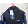 Image 2 : Men's Front Zip Dive Fullsuit Wetsuit 7/6mm, Black w/ Blue, Size  L