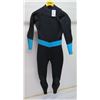 Image 1 : Womens X-Zip Fullsuit Wetsuit 3/2mm, Black w/ Teal, Size 8