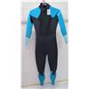 Image 1 : Womens Back Zip Fullsuit Wetsuit 3/2mm, Black w/ Teal, Size 8