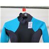 Image 2 : Womens Back Zip Fullsuit Wetsuit 3/2mm, Black w/ Teal, Size 8