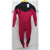 Image 1 : Womens X-Zip Fullsuit Wetsuit 3/2mm, Red, Size 8