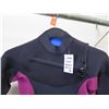 Image 2 : Womens X-Zip Fullsuit Wetsuit 3/2mm, Black/Wine, Size  8