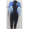 Image 1 : Womens Back Zip Fullsuit Wetsuit 3/2mm, Black/Blue, Size 8