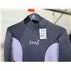 Image 2 : Womens Back Zip Fullsuit Wetsuit 4/3mm, Gray/Lavender, Size  8