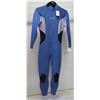 Image 1 : Womens Back Zip Fullsuit Wetsuit 3/2mm, Blue, Size 8