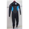 Image 1 : Womens X-Zip Fullsuit Wetsuit 3/2mm, Black/Teal, Size 8