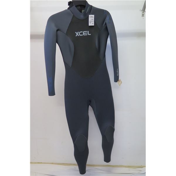 Womens Back Zip Fullsuit Wetsuit 4/3mm, Gray, Size 8