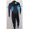 Image 1 : Womens X-Zip Fullsuit Wetsuit 3/2mm, Black/Teal, Size 8