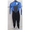 Image 1 : Womens Infiniti X-Zip Fullsuit Wetsuit 3/2mm, Blue, Size 8