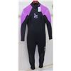 Image 1 : Womens Back Zip Dive Fullsuit Wetsuit 5/4mm, Black/Pink, Size  8